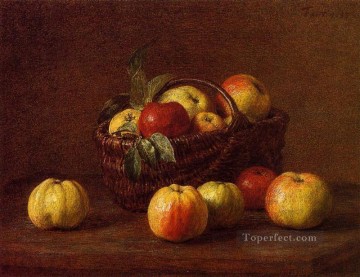Manzanas en una cesta sobre una mesa bodegón Henri Fantin Latour Pinturas al óleo
